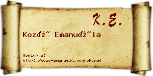 Kozó Emanuéla névjegykártya